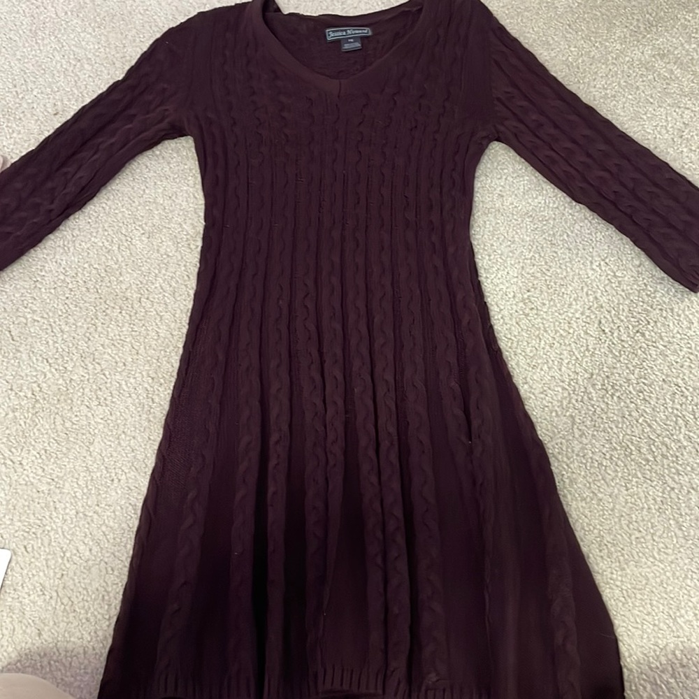 Purple sweater dress